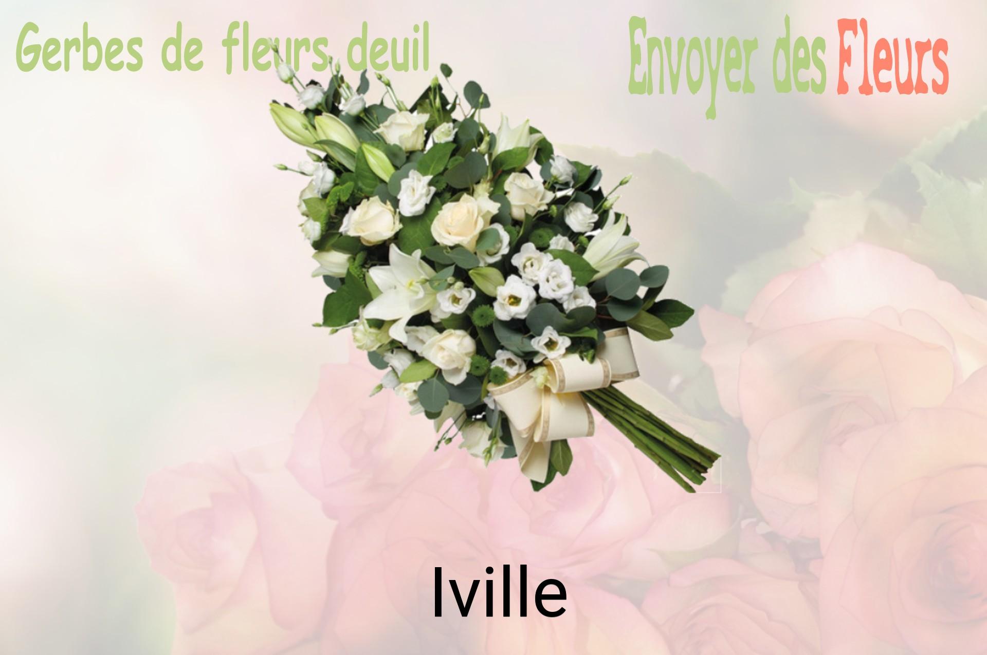 Gerbe de fleurs de deuil livrée à Iville